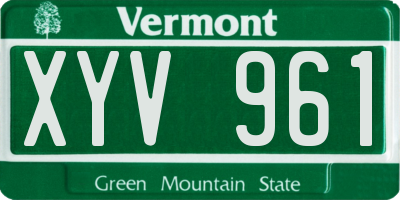 VT license plate XYV961