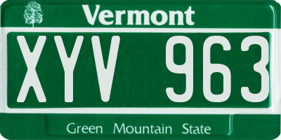 VT license plate XYV963