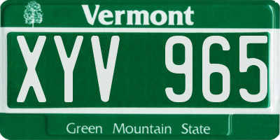 VT license plate XYV965