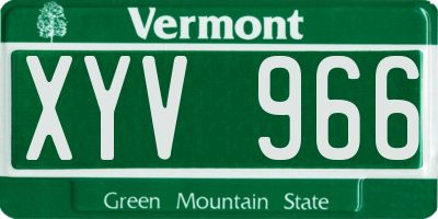 VT license plate XYV966