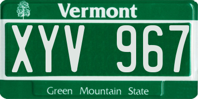 VT license plate XYV967