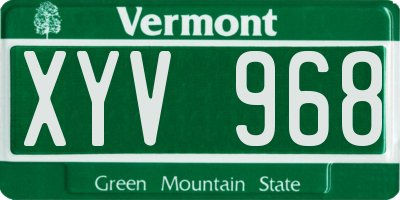 VT license plate XYV968