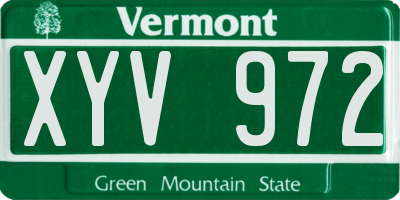 VT license plate XYV972