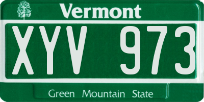 VT license plate XYV973