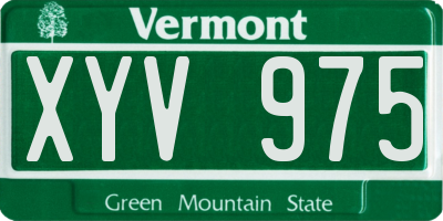 VT license plate XYV975