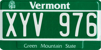 VT license plate XYV976
