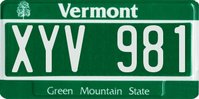 VT license plate XYV981