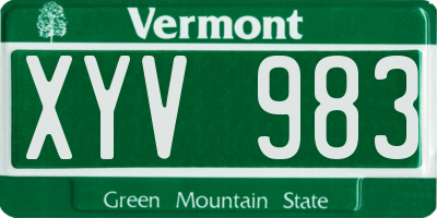 VT license plate XYV983