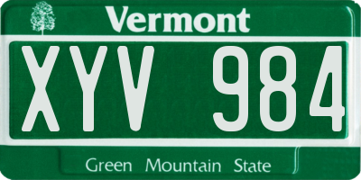 VT license plate XYV984