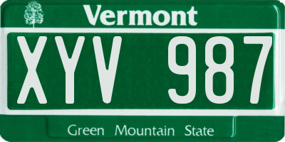VT license plate XYV987