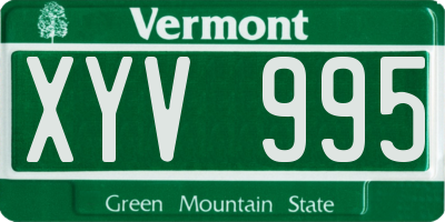 VT license plate XYV995