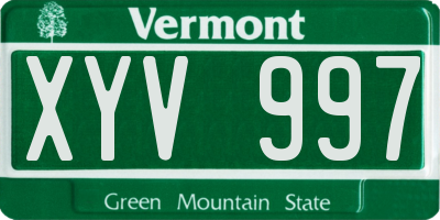 VT license plate XYV997