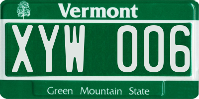 VT license plate XYW006
