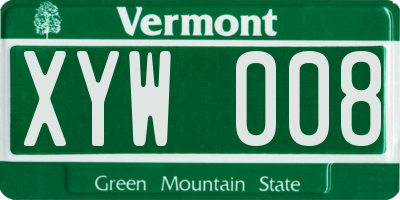 VT license plate XYW008