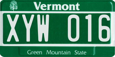 VT license plate XYW016