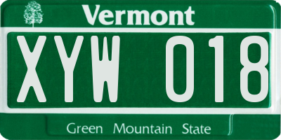 VT license plate XYW018