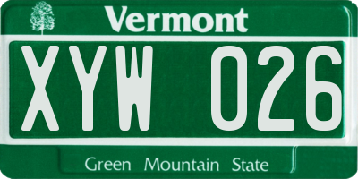 VT license plate XYW026