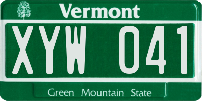 VT license plate XYW041
