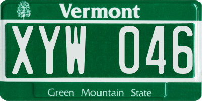VT license plate XYW046