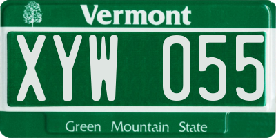 VT license plate XYW055