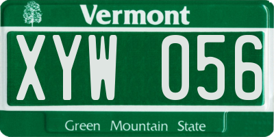 VT license plate XYW056