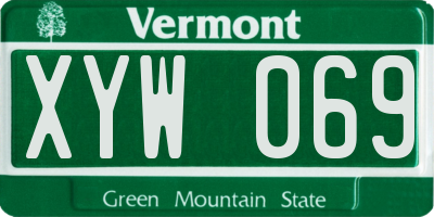 VT license plate XYW069