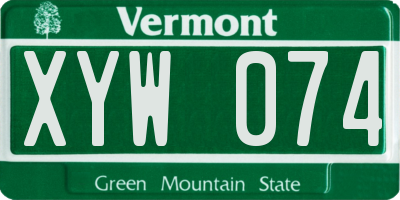 VT license plate XYW074
