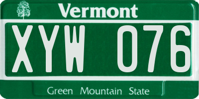 VT license plate XYW076