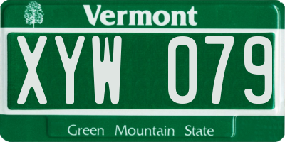 VT license plate XYW079