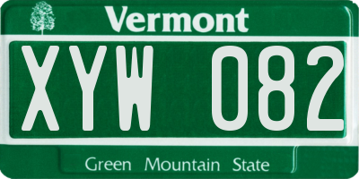 VT license plate XYW082