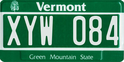 VT license plate XYW084