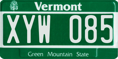 VT license plate XYW085