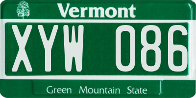VT license plate XYW086
