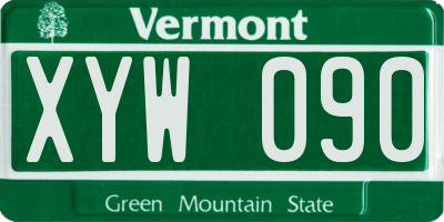 VT license plate XYW090