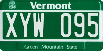 VT license plate XYW095