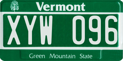 VT license plate XYW096