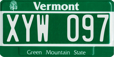 VT license plate XYW097