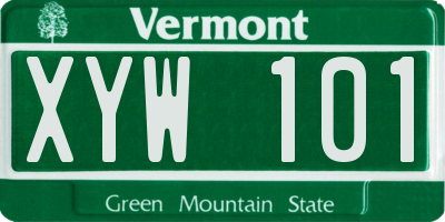VT license plate XYW101