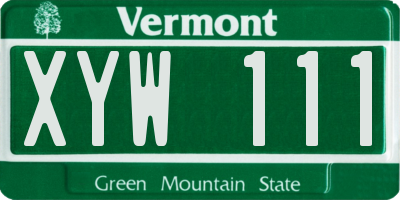 VT license plate XYW111