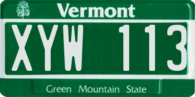VT license plate XYW113