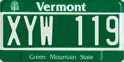 VT license plate XYW119