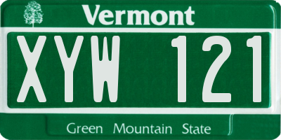 VT license plate XYW121