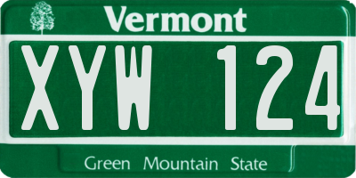 VT license plate XYW124