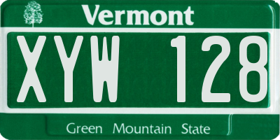 VT license plate XYW128