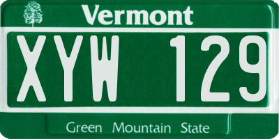 VT license plate XYW129