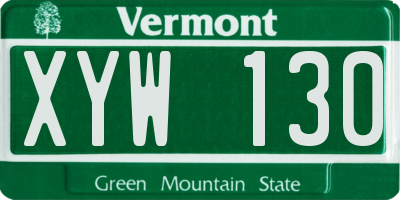 VT license plate XYW130