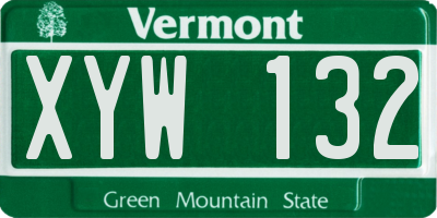 VT license plate XYW132