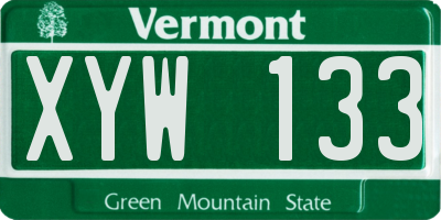 VT license plate XYW133