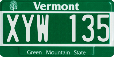 VT license plate XYW135