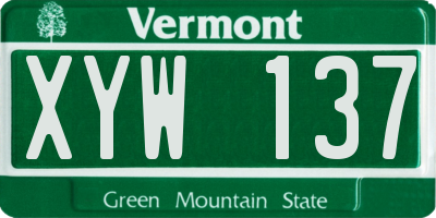 VT license plate XYW137